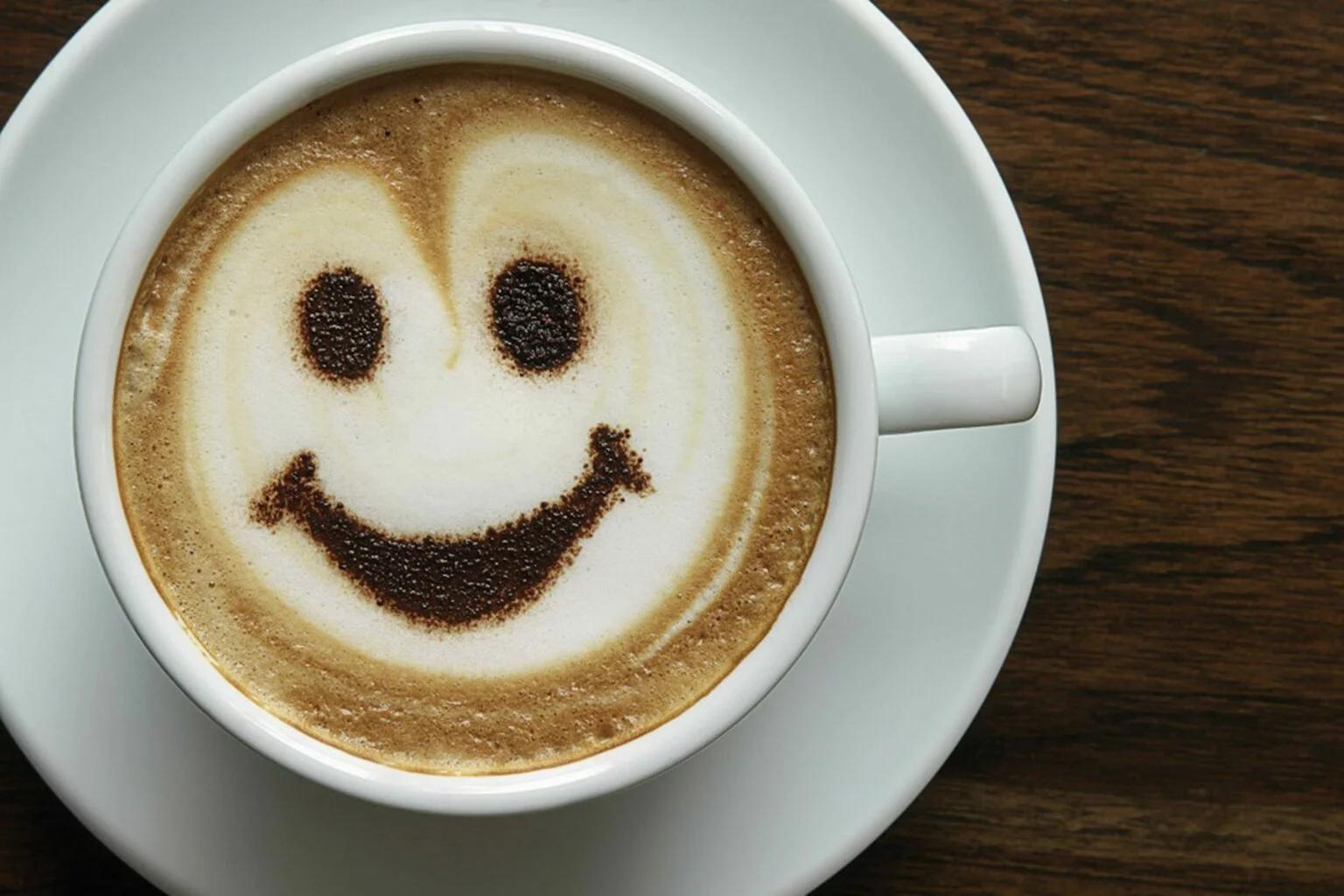 coffee with smiley face