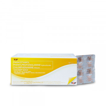 COLDZEP GOLD Paracetamol+Phenylpropanolamine HCl+Chlorphenamine Maleate 325/25/2mg Tablet