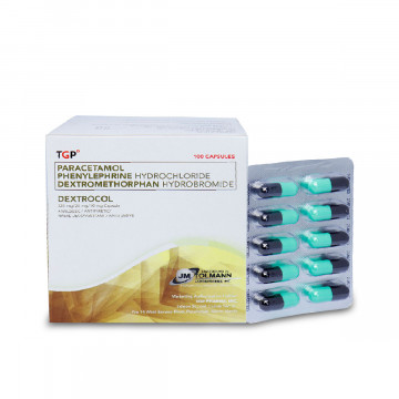 DEXTROCOL Paracetamol+Phenylephrine Hydrochloride+Dextromethorphan Hydrobromide 325/25/10mg Capsule