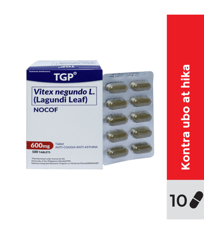 NOCOF Vitex negundo L Lagundi Leaf 600mg Tablet 10s