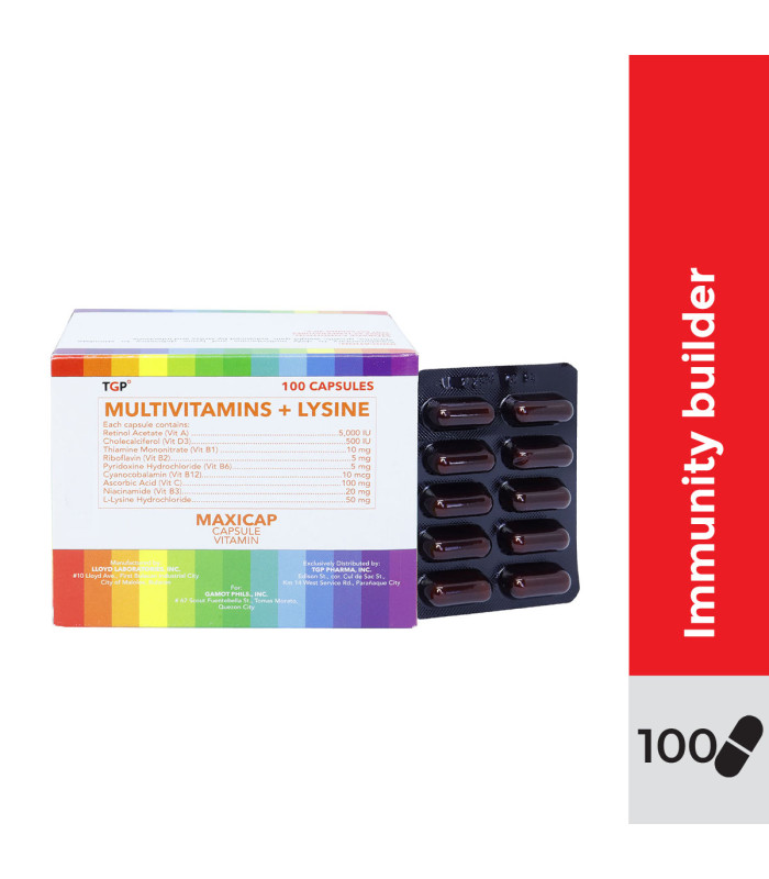 MAXICAP Multivitamins+Lysine Supplement Capsule 100s