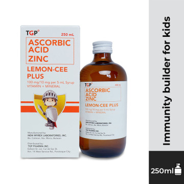 LEMON-CEE PLUS Ascorbic+Zinc 100mg/10mg 250ml Syrup Bottle