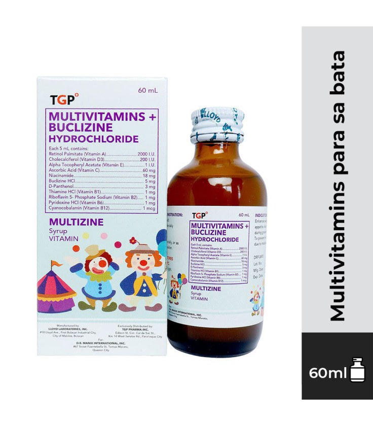 MULTIZINE Multivitamins+Buclizine 60ml Syrup