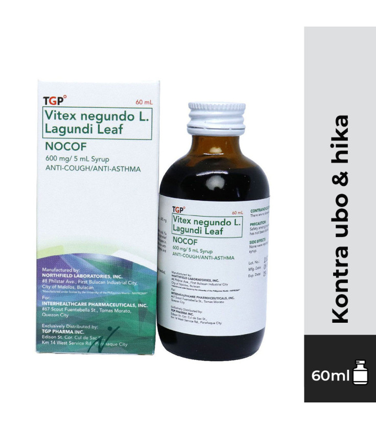 NOCOF Vitex negundo L Lagundi Leaf 600mg/5ml 60ml Syrup