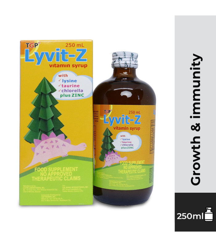 LYVIT-Z Multivitamins+Lysine+Taurine+Chlorella Growth Factor+ Zinc 250ml Syrup