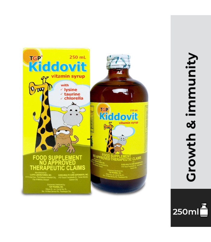 KIDDOVIT Multivitamins+Lysine+Taurine+Chlorella Growth Factor 250ml Syrup
