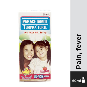 TEMPRA FORTE Paracetamol 250mg/5mL 60mL Strawberry Flavor...