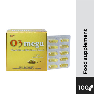 O3MEGA Fish Oil, EPA, DHA+Vitamin E 60mg Capsule 100s