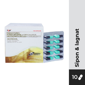 DEXTROCOL Paracetamol+Phenylephrine Hydrochloride+Dextromethorphan Hydrobromide 325/25/10mg Capsule 10s