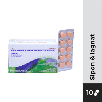 NASAFER Paracetamol+Phenylephrine Hydrochloride 500mg/25mg Tablet 10s