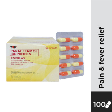 ENERLAX Paracetamol+Ibuprofen 325mg/200mg Capsule 100s