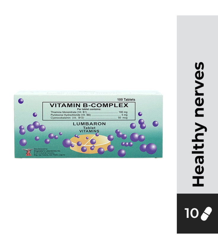 LUMBARON Vitamin B-Complex 100mg/5mg/50mcg Tablet 10s
