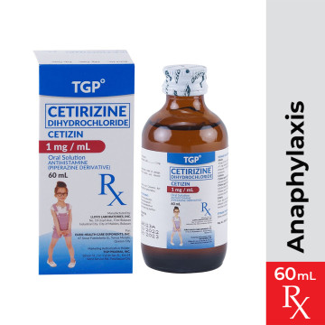Rx: CETIZIN Cetirizine DiCl Oral Sol 1mg/ml 60ml