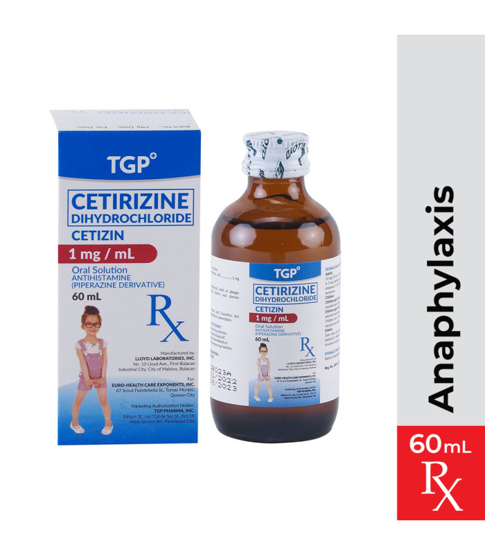 Rx: CETIZIN Cetirizine DiCl Oral Sol 1mg/ml 60ml