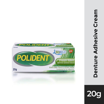 POLIDENT Denture Adhesive 3D Hold Flavor Free Cream 20g