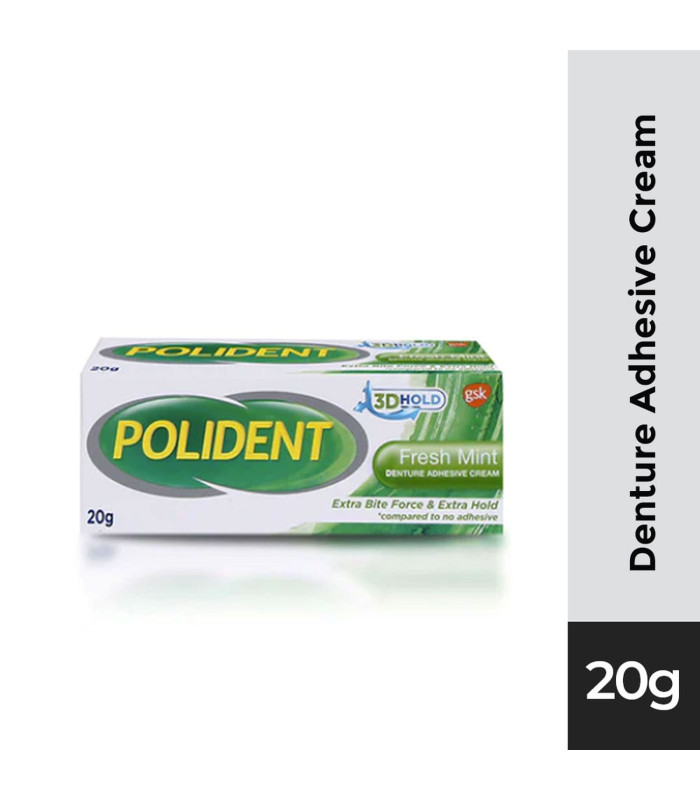 POLIDENT Denture Adhesive 3D Hold Flavor Free Cream 20g