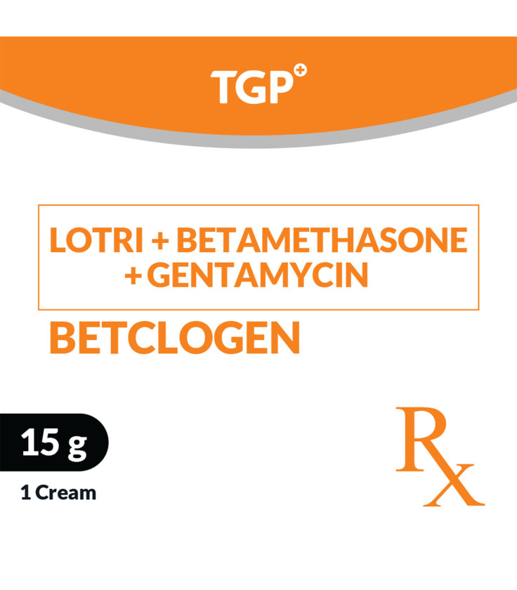 Rx: BETCLOGEN Clotri+Betamethasone+Gentamycin Crm15g