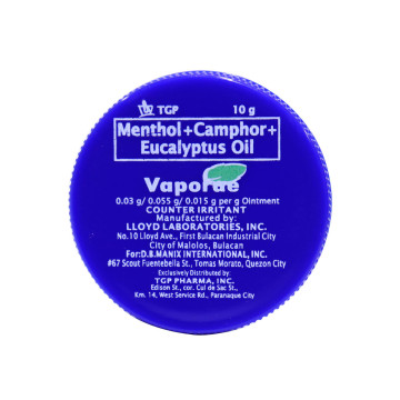 VAPORAE Methol + Camphor + Eucalyptus Oint10g 1s