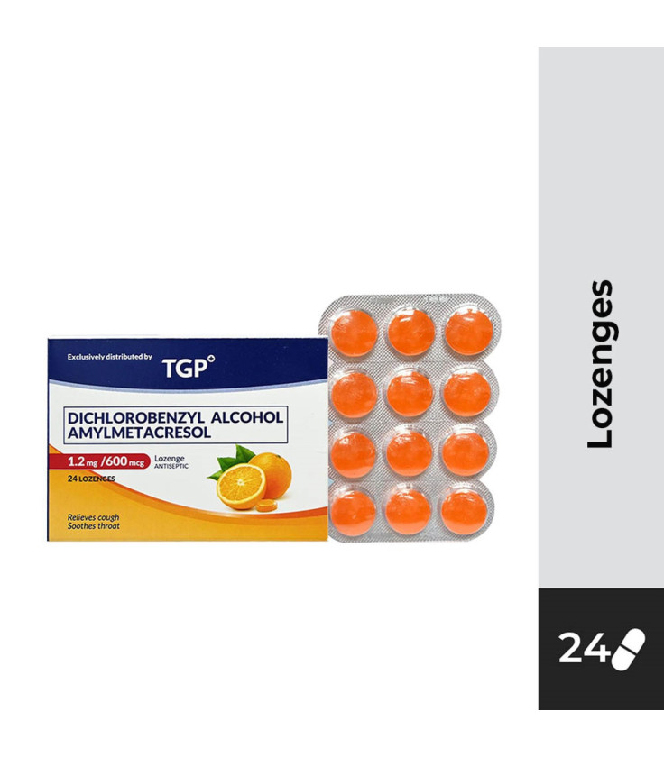TGP Throat Lozenges 1.2/600mcg Orange flavor 24s