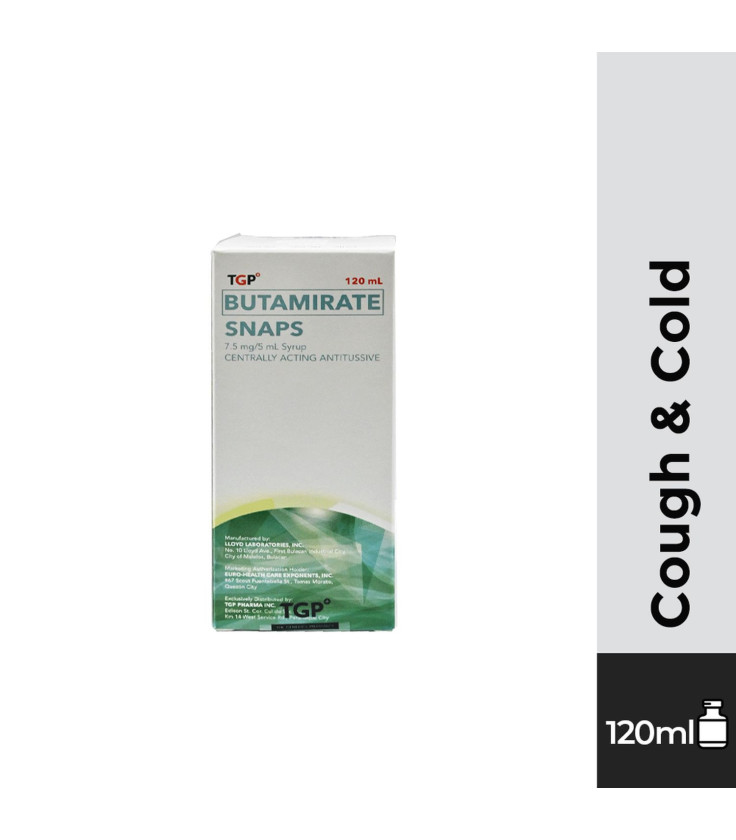 SNAPS Butamirate Citrate Syrup 7.5mg/5ml 120ml