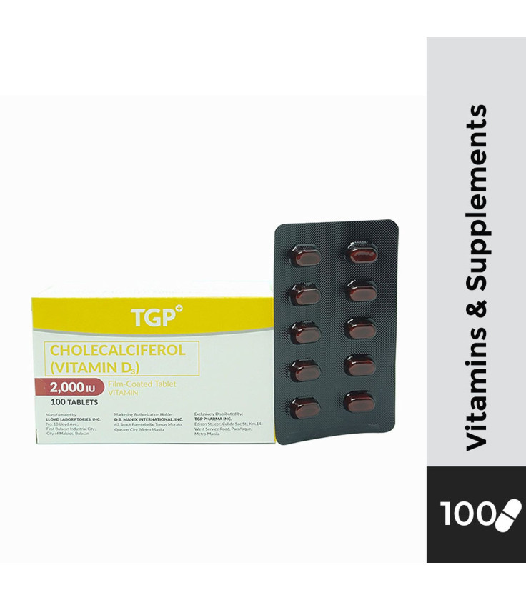 TGP Vitamin D3 Film Coated Tablet 2000IU 100s