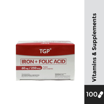 TGP Iron + Folic Tablet 60mg/250mcg 100s