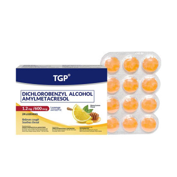 TGP Lozenges Dichloro +Amyl 1.2/600mcg Honey and Lemon flavor