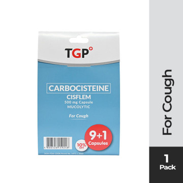 [BUY 9+1] CISFLEM Carbocisteine Cap 500mg for cough
