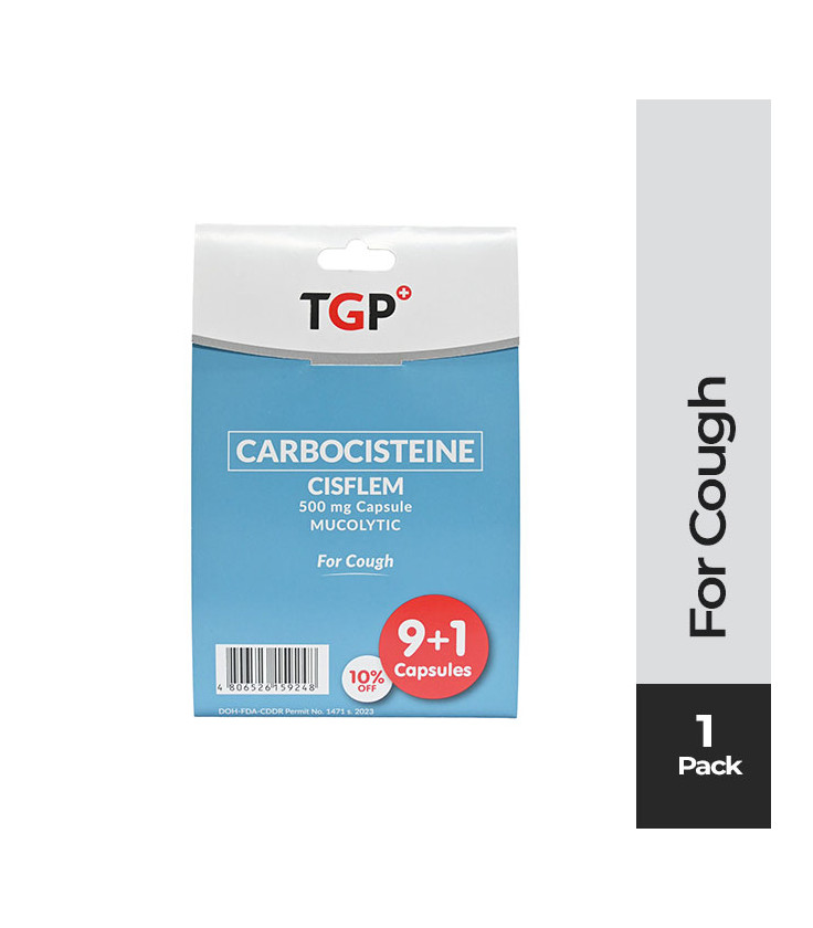 9+1 CISFLEM Carbocisteine Cap 500mg for cough