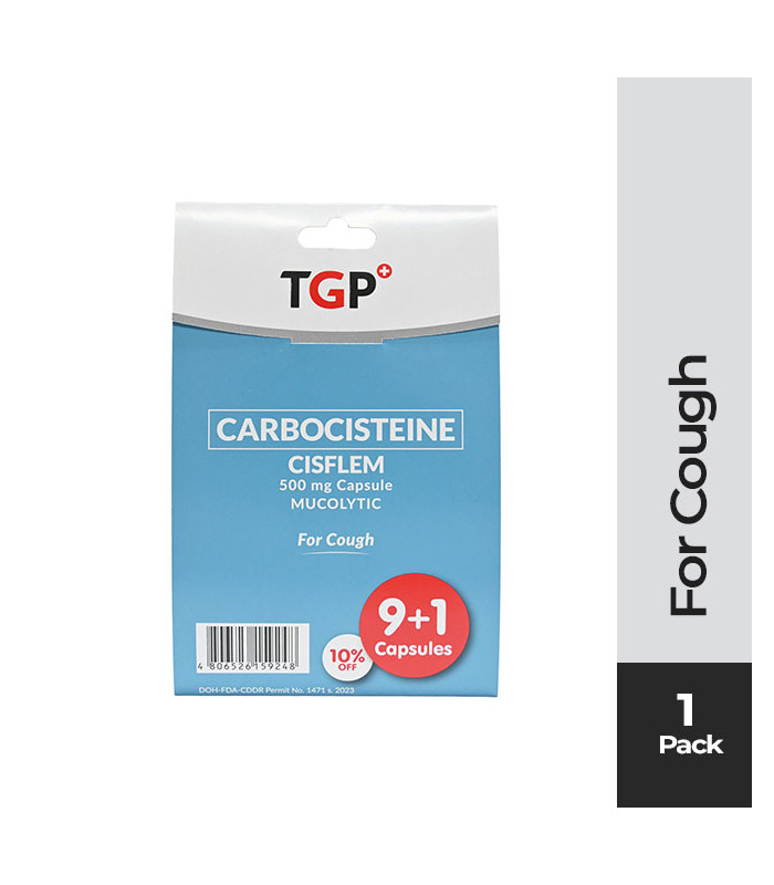 9+1 CISFLEM Carbocisteine Cap 500mg for cough