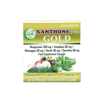 XANTHONE PLUS GOLD Mangosteen Ampalaya Malunggay Garlic Spirulina 550mg Cap