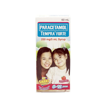 TEMPRA FORTE Paracetamol 250mg/5mL 60mL Strawberry Flavor Syrup