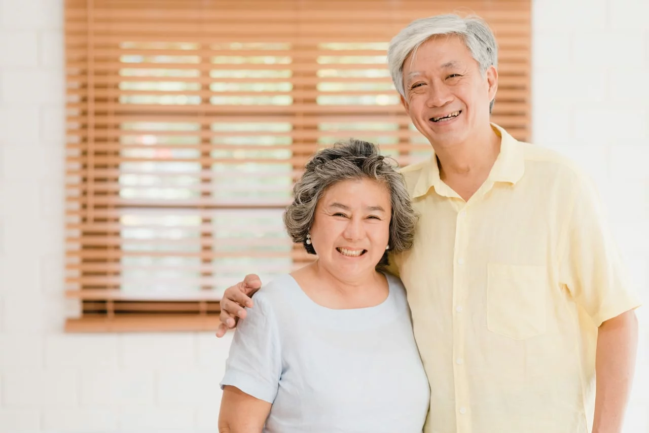 An elderly couple with good brain health
