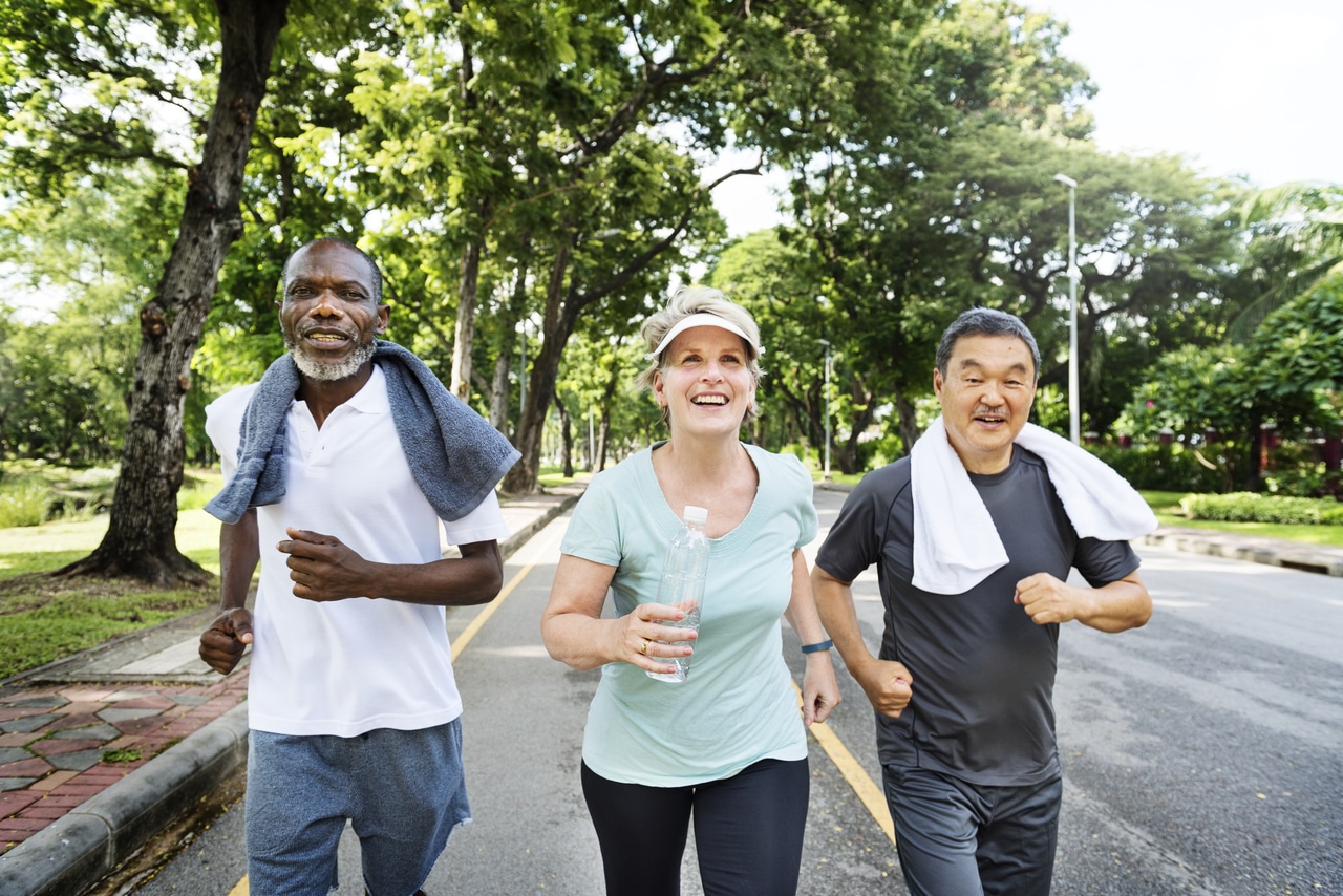 Seniors jogging to stay active