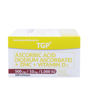 ASCORBIC ACID + ZINC + VITAMIN D3 500mg/10mg/1000IU Capsule -10pcs
