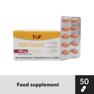 COQ10 Coenzyme Q10 (Ubiquinone) 30mg Softgel Capsule - 10pcs - Image 1