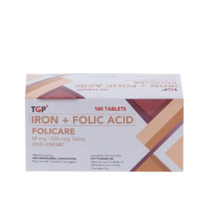 FOLICARE Iron+Folic Acid 60mg/250mcg Tablet -10pcs