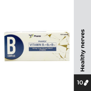 PHAREX B-Complex Vitamin B1 + B6 + B12 100mg/5mg/50mcg Tablet 10s