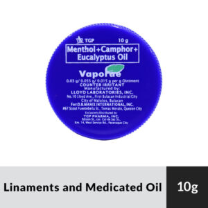 VAPORAE Methol + Camphor + Eucalyptus Oint10g 1s