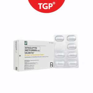 Rx: VELMETIA Sitagliptin Phosphate + Metformin Hydrochloride Film‑Coated Tablet - 50mg/1g - One Tablet - Image 3