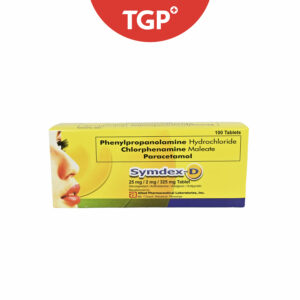 SYMDEX‑D Paracetamol + Phenylpropanolamine + Chlorpheniramine Maleate Tablet - 325mg/25mg/2mg-100pcs