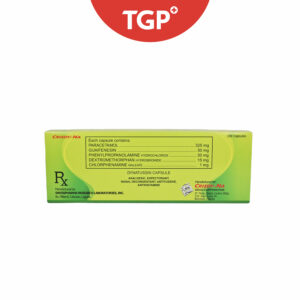 Rx: DYNATUSSIN Dextromethorphan + Guaifenesin + Chlorpheniramine Maleate + Paracetamol + Phenylpropanolamine Capsule
