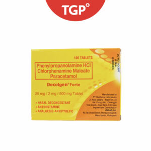 DECOLGEN FORTE Phenylpropanolamine + Chlorpheniramine + Paracetamol Tablet-20pcs - Image 3