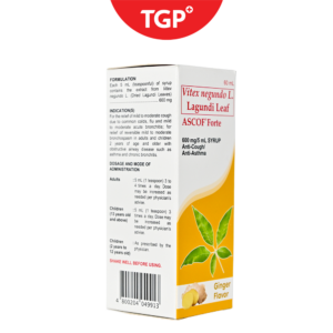 ASCOFFORTE Vitex negundo (Lagundi) + Ginger Syrup 600mg - 60ml - Image 2