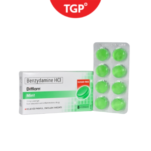 DIFFLAM Benzydamine Lozenges Sugar‑Free Mint - 3mg - 8pcs - Image 3