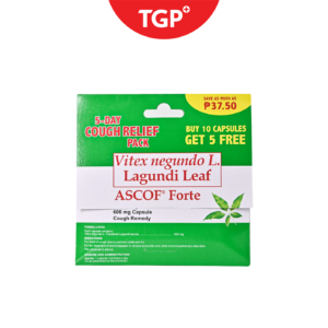 ASCOFFORTE Vitex negundo Lagundi Capsule  - 600mg 10 + 5