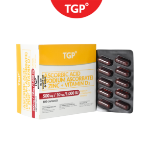 TGP Ascorbic Acid + Zinc + Vitamin D3 Capsule 500mg/10mg/1000 IU-10pcs