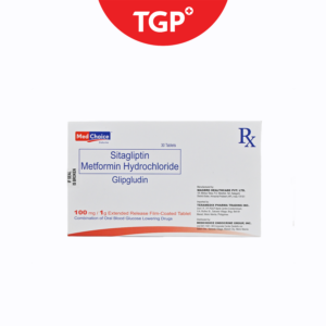 Rx: GLIPGLUDIN Sitagliptin + Metformin Tablet - 100mg/1g - One Tablet