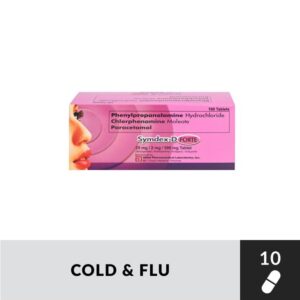SYMDEX D FORTE Phenylpropanolamine + Chlorpheniramine Maleate + Paracetamol Tablet - 25mg/2mg/500mg - 10pcs - Image 1