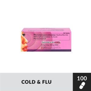 SYMDEX D FORTE Phenylpropanolamine + Chlorpheniramine Maleate + Paracetamol Tablet - 25mg/2mg/500mg - 100pcs - Image 1